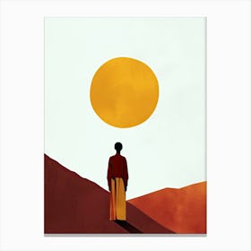 Sun In The Desert, Minimalism Canvas Print