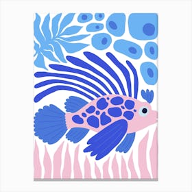 Lionfish and Corals Ocean Collection Boho Canvas Print