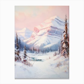 Dreamy Winter Painting Banff Canada 2 Canvas Print