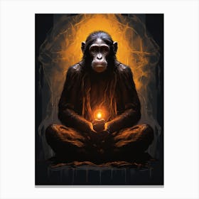 Thinker Monkey Deep In Thought 2 Canvas Print