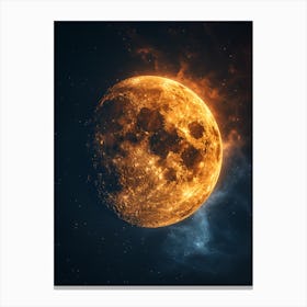 Full Moon In Space 1 Canvas Print