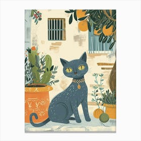 Russian Blue Storybook Illustration 1 Canvas Print