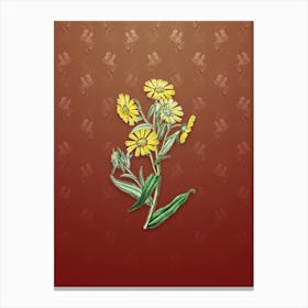 Vintage Madia Flower Botanical on Falu Red Pattern n.0282 Canvas Print