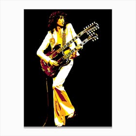 Jimmy Page American Musician Legend in Pop Art Illustration Canvas Print