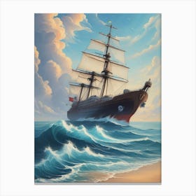 Sailing Ship On The Ocean Canvas Print