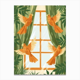 Birds In The Window Canvas Print