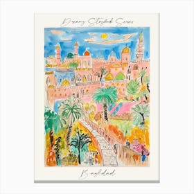 Poster Of Baghdad, Dreamy Storybook Illustration 4 Canvas Print