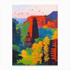 Tikal National Park 1 Guatemala Abstract Colourful Canvas Print