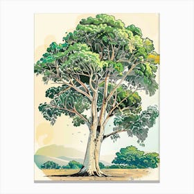 Eucalyptus Tree Storybook Illustration 2 Canvas Print