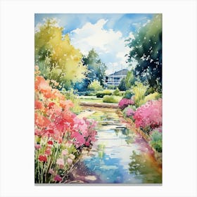 Giverny Gardens France Watercolour 2 Canvas Print
