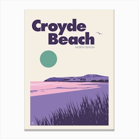 Croyde Beach, North Devon (Purple) Canvas Print
