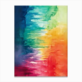 Rainbow Watercolor Painting Canvas Print