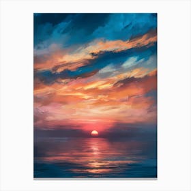 Sunset Over The Ocean 45 Canvas Print