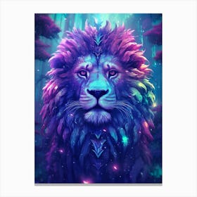 Lion In The Forest Canvas Print