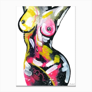 Colourful Nude Painting Canvas Print