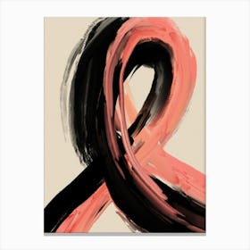 Black And Peach No 1 Canvas Print