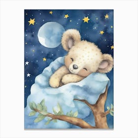 Baby Koala 1 Sleeping In The Clouds Canvas Print
