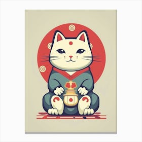 Maneki Neko Lucky Cat Japanese 10 Canvas Print