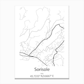 Sorisole,Italy Minimalist Map Canvas Print