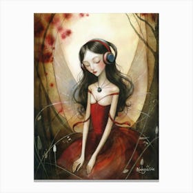 Fairy With Headphones Canvas Print