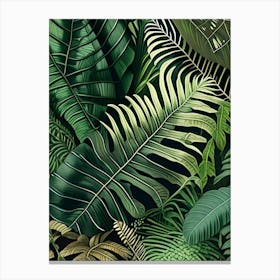Jungle Foliage 2 Botanical Canvas Print
