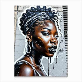 Graffiti Mural Of Beautiful Black Woman 402 Canvas Print