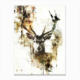 Poster Deer Stag Ink Illustration Art 01 Canvas Print