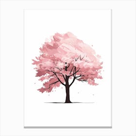 Cherry Tree Pixel Illustration 4 Canvas Print
