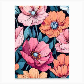 Seamless Floral Pattern 6 Canvas Print