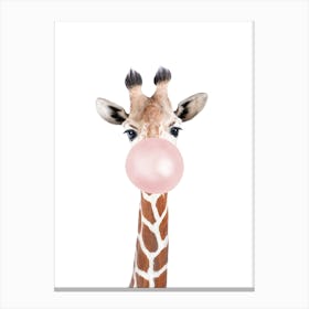 Bubble Gum Giraffe Canvas Print