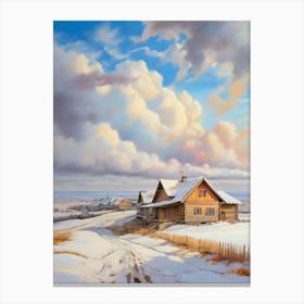 House In The Snow Canvas Print