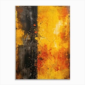 Abstract Watercolor Painting Captures The Essence Of Autumn With Splashes Of Bright Yellow Brillian (4) Canvas Print