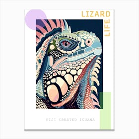 Fiji Crested Iguana Abstract Modern Illustration 5 Poster Canvas Print