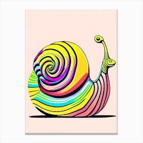 Full Body Snail Line Drawing 1 Pop Art Canvas Print