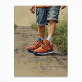 Man In Sneakers Canvas Print