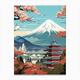 Mount Fuji Japan 4 Vintage Travel Illustration Canvas Print