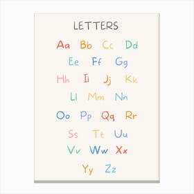 Alphabet Letters Kids and Nursery Canvas Print