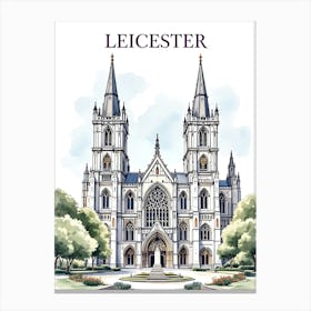 Leicester Retro Vintage Travel V 01 Canvas Print