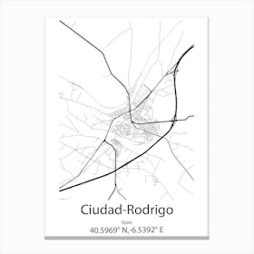 Ciudad Rodrigo,Spain Minimalist Map Canvas Print