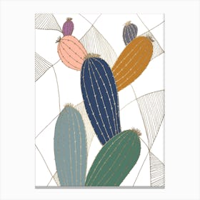 Golden Cactus Canvas Print