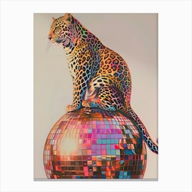 Leopard On Disco Ball Lienzos