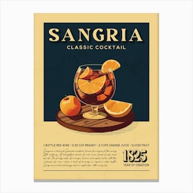 Sangria Classic Cocktail Canvas Print