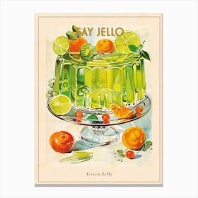 Lime Green Jelly Vintage Cookbook Inspired 1 Poster Canvas Print