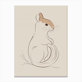 Chinese Rat - Boho, Line Art Canvas Print