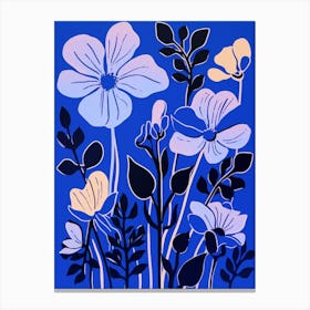 Blue Flower Illustration Freesia 1 Canvas Print