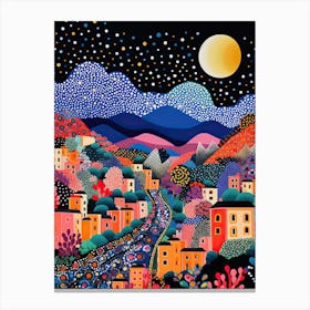 Salerno, Italy, Illustration In The Style Of Pop Art 3 Canvas Print