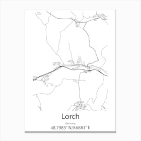 Lorch,Germany Minimalist Map Canvas Print