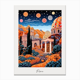Poster Of Rome, Illustration In The Style Of Pop Art 4 Canvas Print