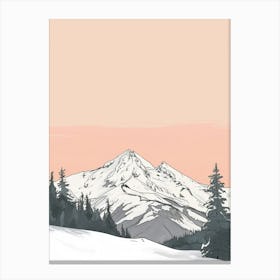 Mount Bierstadt Usa Color Line Drawing (3) Canvas Print