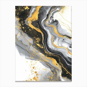 Gold And Black Abstract Painting 44 Canvas Print